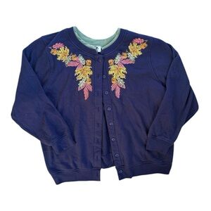 Vintage 90s C&K Designs Fall Leaves Sweatshirt Cardigan Size XL